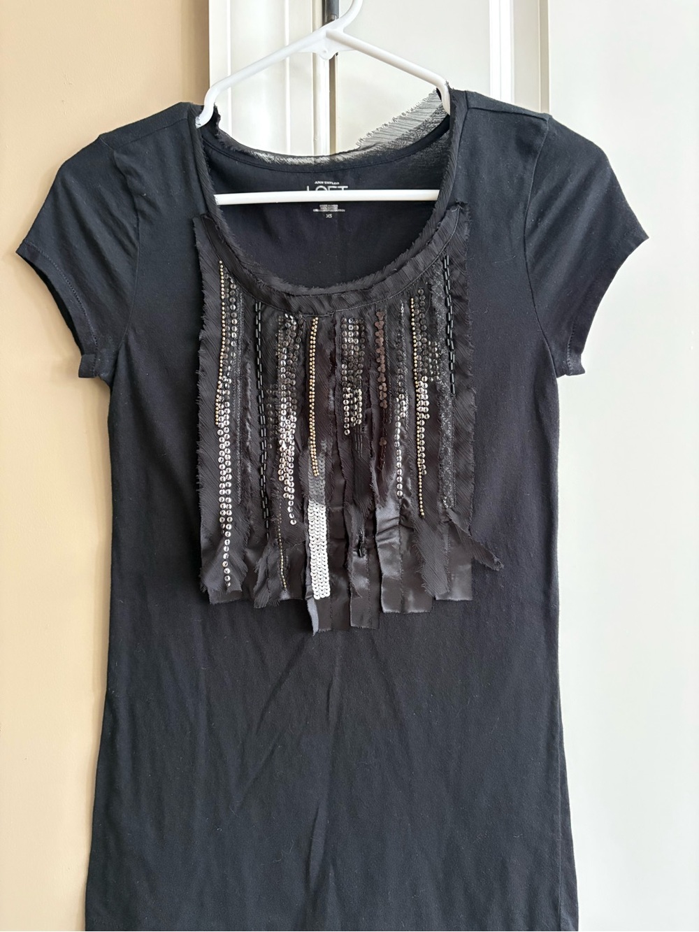 LOFT black embellished Tshirt